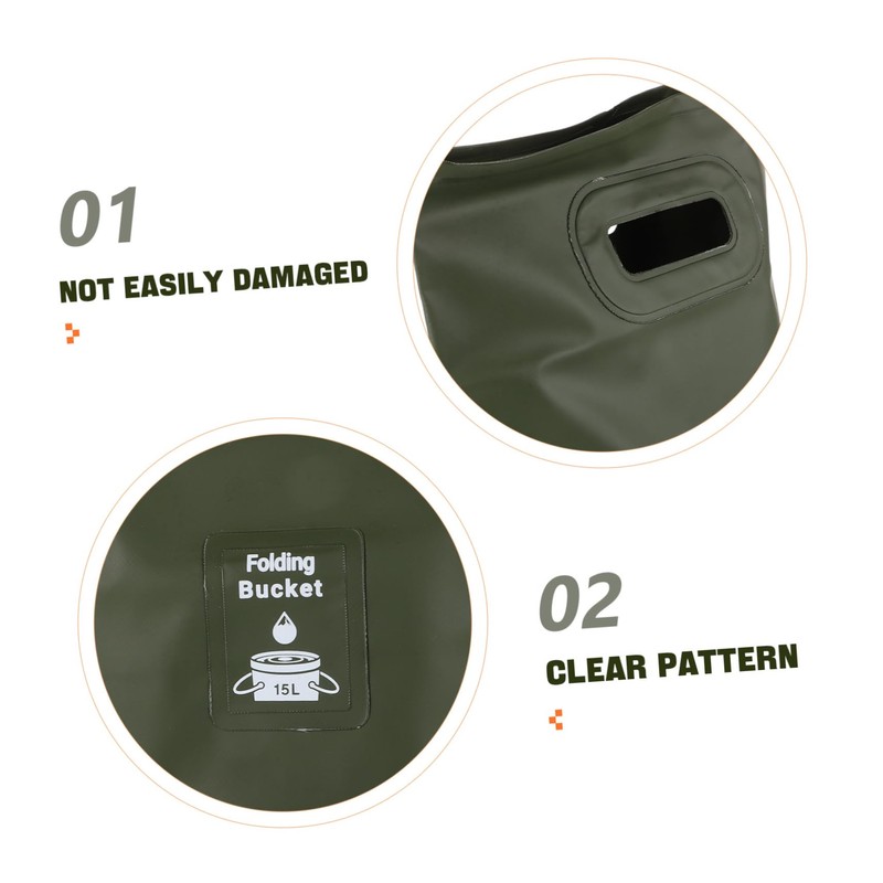 KOMBIUDA Foldable Water Basin 15l Collapsible Camping Trash Bin Outdoor