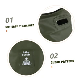 KOMBIUDA Foldable Water Basin 15l Collapsible Camping Trash Bin Outdoor Folding Bucket High-strength Material Versatile Use