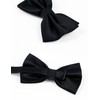 Alizeal Mens Solid Mini Squares Formal Banded Bow Ties (Black)