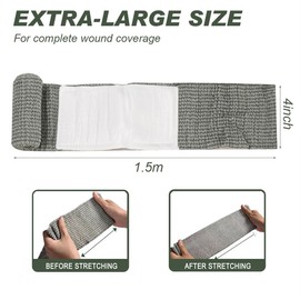 2 Pack 4" Israeli Emergency Bandage Vacuum Sealed Compression Bandages Trauma Wound Dressing Combat Tactical First Aid Kit