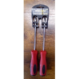 Smart Value Workshop Phillips Screwdriver Set (2 Pc) Red Grip-Durable Steel Tips