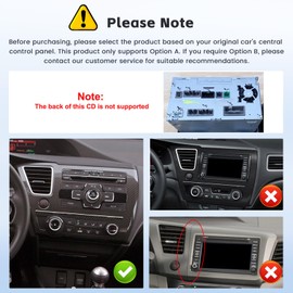 [4G+64G] Android 15 Car Radio Stereo for Honda Civic 2013-2017, Wireless Carplay Android Auto, 9 Inch IPS Touch Screen Car Radio Bluetooth GPS SWC FM RDS 5G WiFi DSP Free AHD Cam
