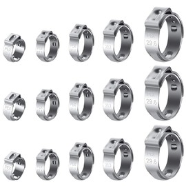 IEUYO Heavy Duty PEX Pinch Clamps PEX Cinch Clamps Rings Assortment Kit Single Ear Hose Clamps Clips for Securing Pipe Hoses 3/8" 1/2" 5/8" 3/4" 1" 5Sizes/50pcs
