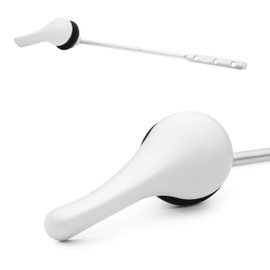 Qualihome White Toilet Tank Flush Lever Handle, Universal Front Mount with Nut Lock, Fits Most Toilets