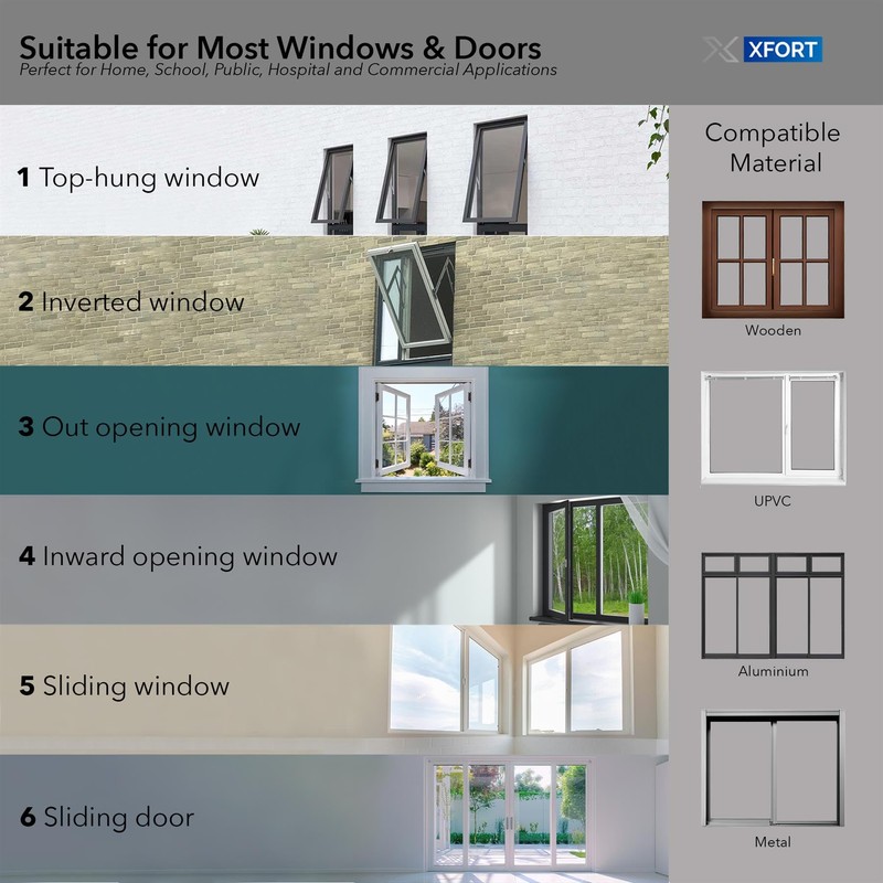 XFORT Viper Key Locking Cable Window Restrictor in Matt Black,