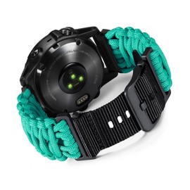 BINLUN Compatible with Garmin Watch Strap 20mm/22mm/26mm 550 Paracord Rugged Military Braided Nylon Watch Band Design for Garmin Fenix/Fit for Forerunner for MARQ for Descent