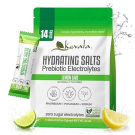 Kevala Electrolitos Sin Azucar Sabor a Lima Limon, Sales Hidratantes en Polvo con Inulina de Agave y Prebióticos Para una Hidratación Vegana Keto | 1 Paquete (14 Sobres)