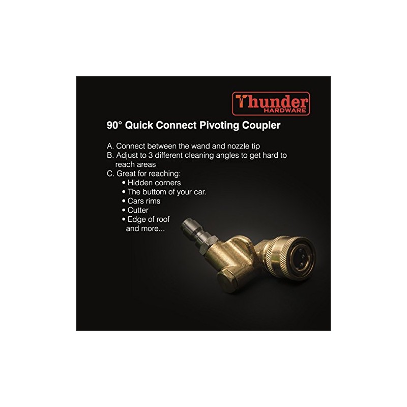 Thunder Hardware Quick Connecting pivoting Coupler for Pressure washers nozzles
