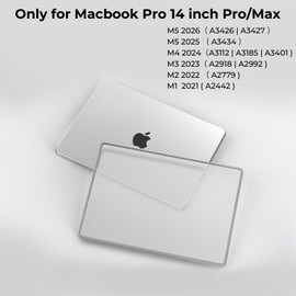 BlueSwan Case Compatible with MacBook Pro 14 Inch 2026 M5 M4 M3 M2 M1 Pro/Max 2025-2021 A3426 A3427 A3434 A3112 A3185 A3401, Drop-Resistant TPU Frame + Matte Anti-Fingerprint Protective Laptop Case, Grey