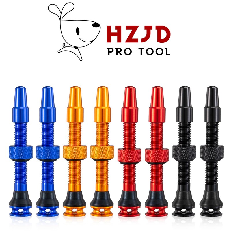 2PCS Bike Tubeless Presta Valve Stem, Red, Integrated Core Removal