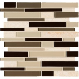 Sonoma Valley Interlocking 4mm Glass Stone Blend Mosaic Tile, 20SFT/Case, (20Pcs)