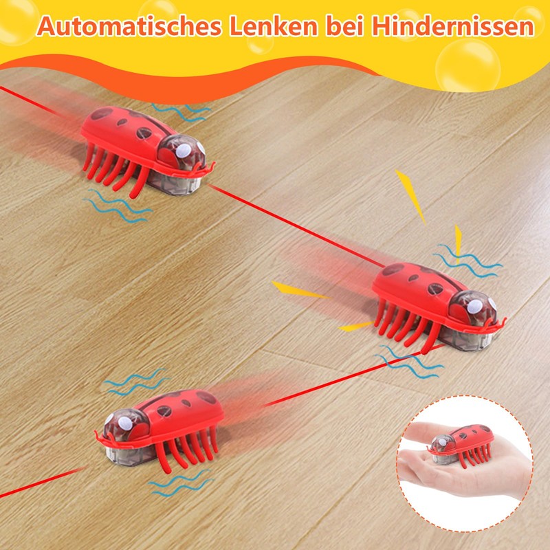 Mini Beetle, Pack of 2 Beetle Cat Toy, Electric Beetle