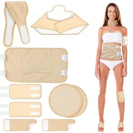 9 Stück Castor Oil Pack Kit: Rizinusöl-Wickel, Wiederverwendbare Rizinusöl Packung, Rizinusöl Packung Kit Bio für Bauch Wade Knie Hals und Brust zur Leberentgiftung, Muskelschmerzen, Nackenentspannung