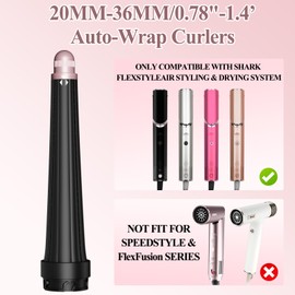 Luresta Long Curling Iron Conical Barrels Attachment for Shark FlexStyle Accessories, 0.78-1.4Inch Auto-Wrap Curlers for Thin Lighter Hair to Defined Curls or Voluminous Bouncy Waves