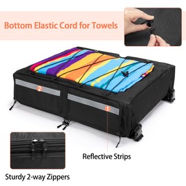 Fasrom T-Top Storage Bag for Boats to Hold 4 Type II Life Jackets, Fits for Most T-Tops, Bimini Tops and Pontoon Tops, Black (NOT Includes Life Jackets)