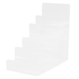 Cabilock Soporte de exhibición acrílico de 5 niveles: estante elevador transparente para cifras, pasos, acrílico, portafolios, anteojos, organizador