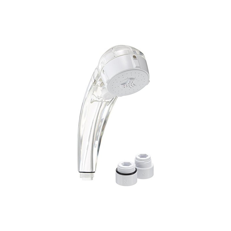 Kakudai Low Water Pressure Massage Stop Shower Clear White 356-720-W
