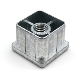 Design61 4 x Threaded Plug Adjustment Plugs Foot Caps Insert Socket for Square Pipes Made of Die-Cast Zinc 30 x 30 mm with M10 Internal Thread Load Capacity up to 800 kg for Wall Thickness 2 mm