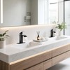 RNDIOZD Matte Black Bathroom Faucets, Waterfall Bathroom Sink Faucet Modern