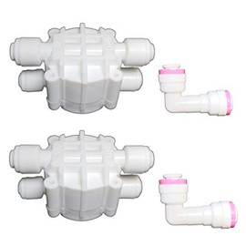 Malida - Válvula de cierre automático de 1/4 pulgadas para conexión rápida para filtros purificadores de agua de ósmosis inversa (válvula de cierre de 4 vías)