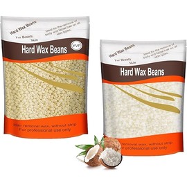 1.3lb Hard Wax Beads for Hair Removal, Yovanpur Pearl Wax Beads for Brazilian Waxing, Waxing Beans for Sensitive Skin, 21oz Face Eyebrow Back Legs At Home with 20pcs Wax Sticks(Cream & Coconut)