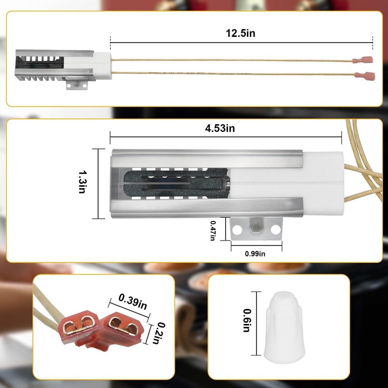 2 Pack PB040001,AP5315579,065650-000, PB04001 Gas Range Oven Ignitor Compatible with