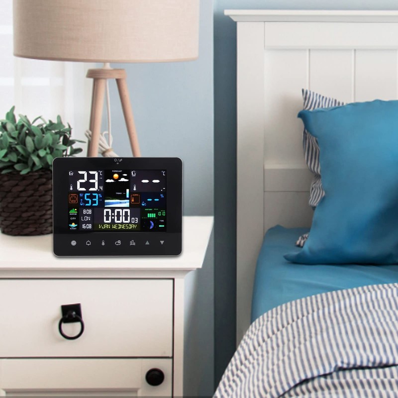 Colorful Touch Screen Digital Weather Forecast Station Wireless Indoor Outdoor
