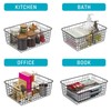 Wire Storage Baskets, iSPECLE 4 Pack Metal Wire Basket Large