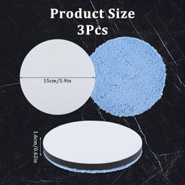 Quilax 3 Pcs Polishing Pads, Buffing Pads, Microfiber Polishing pad for Car Compounding,3 Polished Pad for Scratch Removal, Waxing and Buffing (5.9 Inch/ 15CM, Blue)