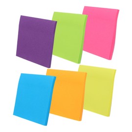 DOITOOL 6pcs Colorful Self Stick Notes Pad Fluorescent for Students Teachers for School Office Home Use Back to School Essentials