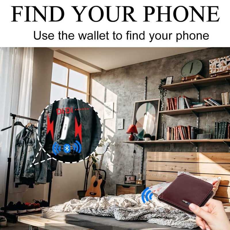 Tracker Smart Wallet Genuine Leather Men Wallets Finder