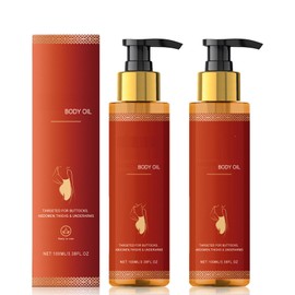 Body Firming Oil With Natural Oils – Tightening Skin Treatment For Arms, Legs, Stomach & Full Body | Improves Elasticity, Reduces Fine Lines, Fast-Absorbing Nourishes Dry Skin – 3.38 Fl Oz (Pack Of 2)