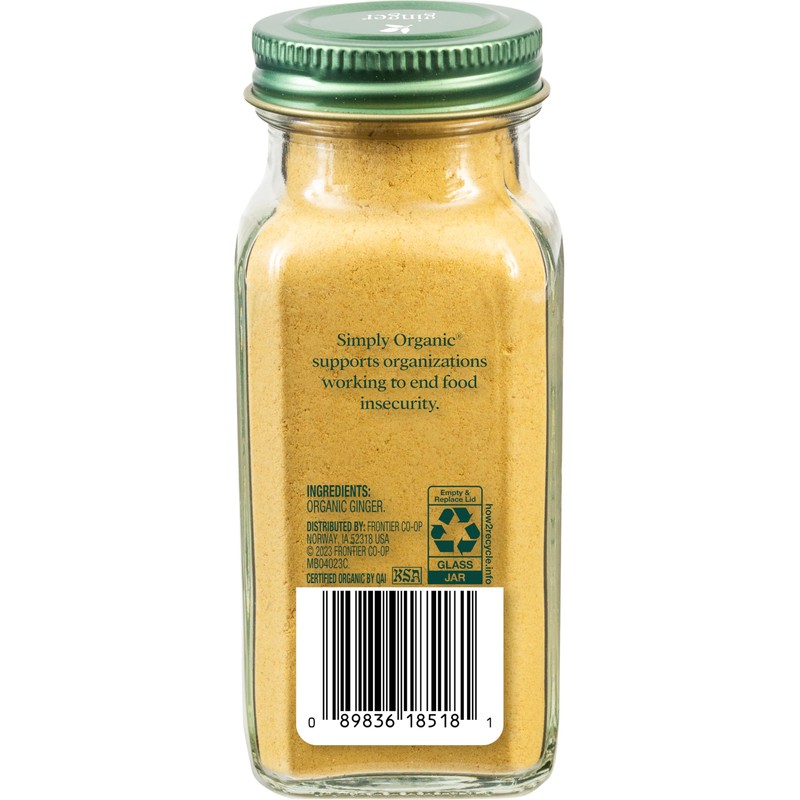 Simply Organic Ground Ginger Root, 1.64 Ounce, Non ETO, Non