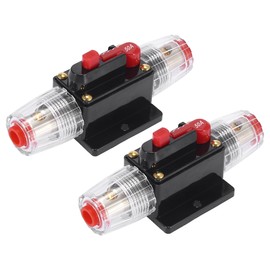 X AUTOHAUX 2pcs Car Stereo Audio Fuse Holders Inverter Circuit Breaker 50A