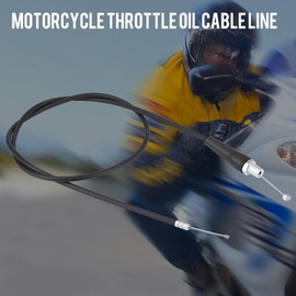 TKSE Motorcycle Throttle Cable, 110 cm Throttle Cable Straight Head Motorcycle Gas Oil Cable for Pit Dirt Motor Trail Bike Motocross (M10)