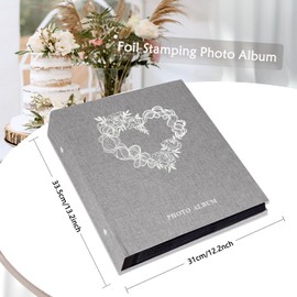 Artmag Photo Album 4x6 400 Photos Linen Cover Album Large Capacity Picture Photo Book for Wedding Family Anniversary Holds 400 Vertical Photos (400 Pockets, Grey)