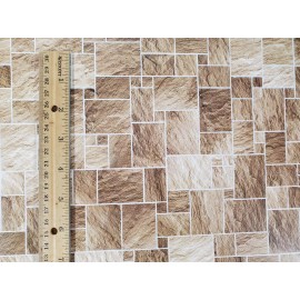 Streets Ahead Dollhouse Stone Floor Tile Lightly Embossed Faux Flooring Brown Card Stock