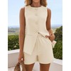 ZESICA Women's 2025 Summer 2 Piece Short Sets Sleeveless Crew