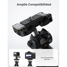 Lamicall Tripie para Celular - [3 en 1 Integrado] Tripode Camara con Bluetooth Control Remoto, 360° Girando Tripode para Celular Portatil Flexible para Cámara, Go Pro, 4-7 Inches Celular