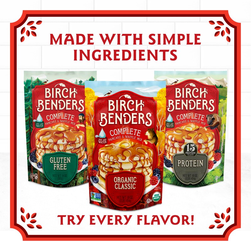 Birch Benders Organic Pancake and Waffle Mix, Classic Recipe, Whole