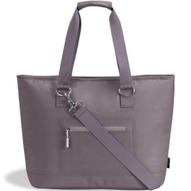 20L Leakproof Insulated Tote Bag, SIYUAN Large Capacity Soft Cooler with Zipper BPA-Free 12 Hours Cooling for Grocery Travel Grey