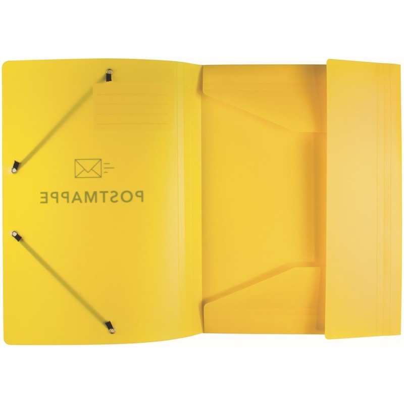 Postal Folder Polypropylene Yellow with Elastic Band