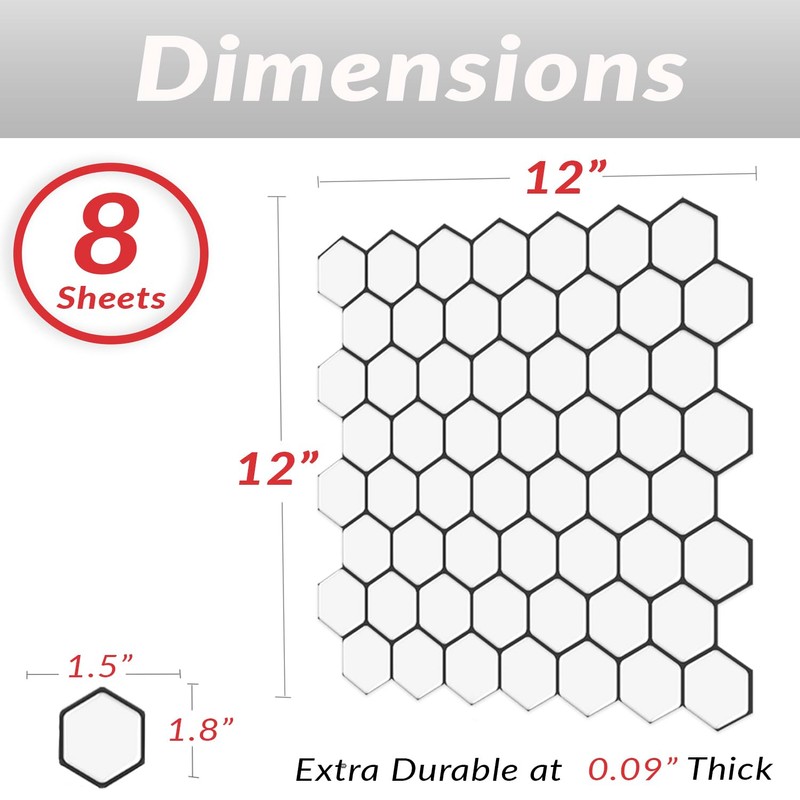DÉCOR WOW Peel & Stick Backsplash for Kitchen & Bathroom,