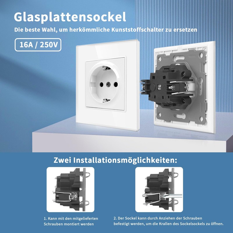 CNBINGO Schuko Socket with Claws - Triple Wall Socket with