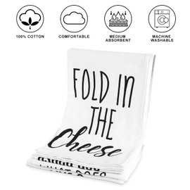 Funny Kitchen Towels-Flour Sack Dish Towels Decorative Set with Saying,Housewarming Gifts for Women New Home,Cute Kitchen Decor for Hostess Hand Towels Set of 4,White