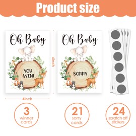 Xugoox 48Pcs Raffle Cards for Baby Shower Scratch Off Game, Door Prizes, Baby Shower Activity and Idea for Ice Breakers Party Supplies