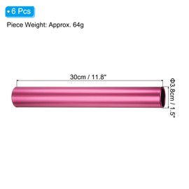 PATIKIL Aluminum Relay Batons, 6 Pcs Field Track Relay Events Baton for Race Gym Track and Field Equipment Class Games Outdoor Sports Running Practice, Pink