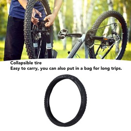 Portable Mountain Tire, 27.5 x 2.20 inch Folding Replacement Tire, Rubber Tire, Great Drainage, Anti Slide Pattern Surface, Puncture Resistant for Road, Mountain,