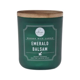 Decorware DW Home Holiday Scented Wooden Wick Candle Collection (Emerald Balsam, 11.5 oz)