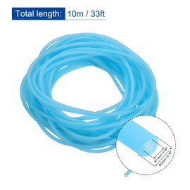 MECCANIXITY Rubber Cord Tube 33ft(10 m) 3mm Dia 1.5mm Hole Sky Blue Hollow Tubing for DIY Craft Beading Necklaces Bracelet